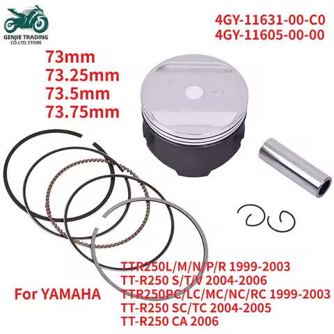 73mm 73.25mm 73.5mm 73.75mm STD +25 +50 +75 Motorcycle Cylinder Engine Piston Rings For Yamaha TTR25