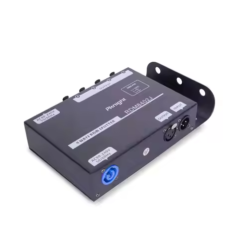 Pknight 4-Channel DMX & RDM Splitter with Optical Isolation and PowerCON Linking Signal Amplifier Di