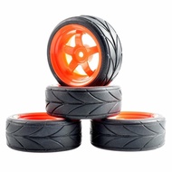 Rubber Tires & Plastic Wheel 4Pcs For HSP HPI 1:10 On-Road Car Racing