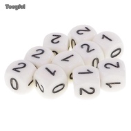 Tooyful Lot 10pcs Dice Playing Numbers 0 1 2 Dice D6 Accessories For Board Games