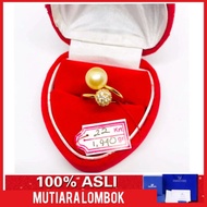 cincin emas 22 karat mutiara laut lombok perhiasan wanita south sea a - hitam 9