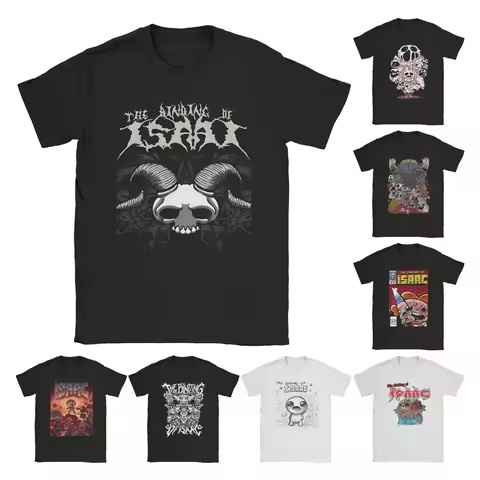 Awesome The Binding of Isaac Video Game T-Shirt Men O Neck Pure Cotton T Shirts Cartoon 90s Short Sl