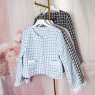 Bevy TOP/TOP/TOP/OUTTER/CARDI/BLAZER KOREAN TWEED IMPORT