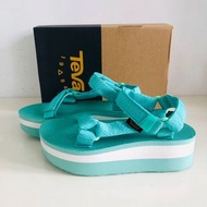 美國 女生 TEVA涼鞋 運動涼鞋 Flatform Universal 尺寸US5，US9 (緹花織帶厚底涼鞋-花紗綠）