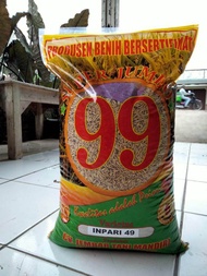 Benih bibit padi Inpari 49 jembar bersertifikat label ungu kemasan 5kg