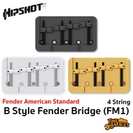 Hipshot B Style Fender Mount Bridges (FM1) Aluminum Saddle for 4 String Bass 4-String
