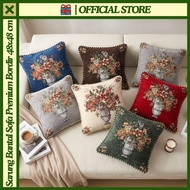 Premium Sofa Cushion COVER 48x48 cm Embroidery Motif Classic Floral Series - Gift Center