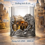 Brand XR21 - Premium Whiskey Cup with Unique Dragon Design & Excellent Quality Cast Metal Base Weigh