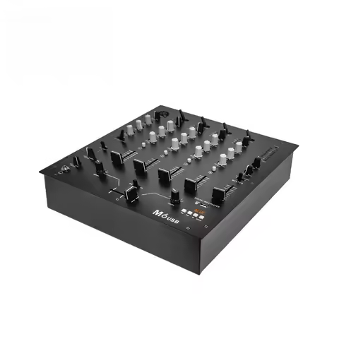 GAX-DM6 Factory Selling Professional 6 Channel DJ Club Mixer Sound Card with Digital DJ Mixing Conso