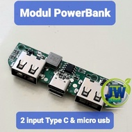 Modul Powerbank 2 input Type C &amp; Micro usb (copotan normal)