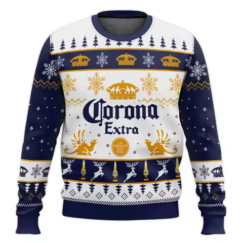 Corona beer ugly sweater Corona Christmas happy beer drinking Christmas gift men and women plus size