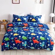 Cartoon Dinosaur Duvet Cover Concise Style Quilt Cover with Pillowcase Cover for child Twin Queen Ki