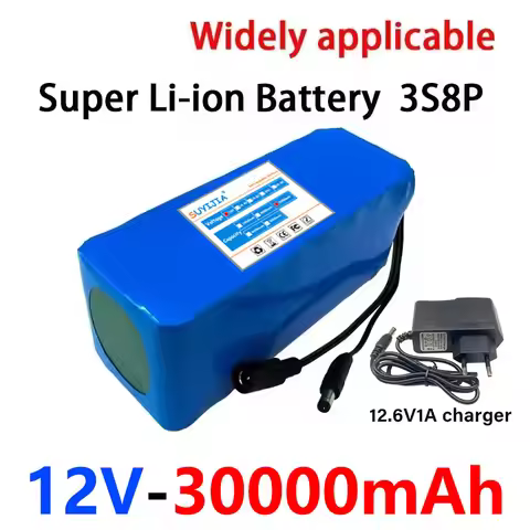 12V, 3s8p, 800W, 30000mAh，Batterie aste adaptée à la lampe de mineur ou à d'autres équipements élect