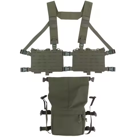 Tactical 34 Alpha Chest Rig SS Style MOLLE System Hunting Chest Vest Carrier (LBV) with Expansion Ba