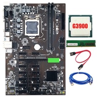 BTC B250 Mining Motherboard 12 GPU LGA1151 PCIE16X Graphics Card with DDR4 8GB 2666Mhz RAM+G3900 CPU for Miner