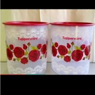 Tupperware one touch canister rose design  4.3L  2pcs
