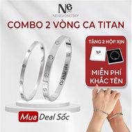 [free 2 Boxes+Bag] Titanium nene CA Elliptical DOUBLE Ring - free name engraving - 4mm and 6mm thick