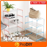 Metal tube Shoe Rack 4 / 5 Tier lightweight easy to assemble shoe rack Rak kasut Moden