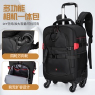 Universal Wheel Digital Camera Backpack Rolling Luggage Photography Trolley Case Luggage Travel back
