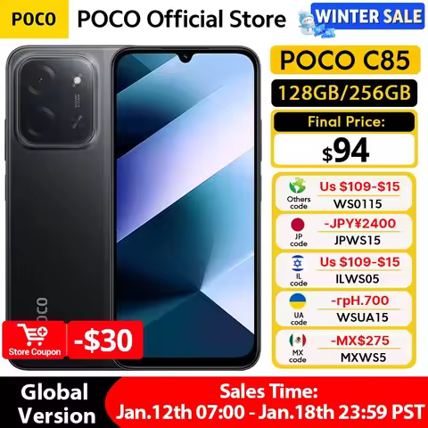POCO C85 Global Version Smartphone NFC 128GB 256GB MediaTek Helio G81-Ultra 6.9" Dot Drop Display 50