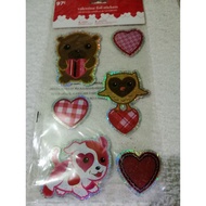 USA Cling Sticker Mirror Valentine Stickers and Heart Valentine Glitter/Fiol Sticker