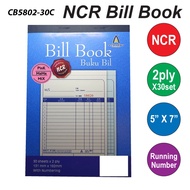 Academy WM5802-30C NCR Bill Book - 5 X 7 (2ply X 30's)