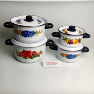 Maspion Enamel Panda Ear Pan 16cm 18cm 20cm 22cm 24cm Jaman Dahulu Dutch Oven Casserole Flower Food 