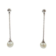 成色極佳☆TIFFANY&Co. Tiffany Ziegfeld 系列耳環 AG925 珍珠銀飾品 重量 1.9 克 女士款 附贈收納袋