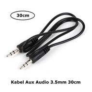 3.5mm Male to Male Audio Aux Cable 30cm Black