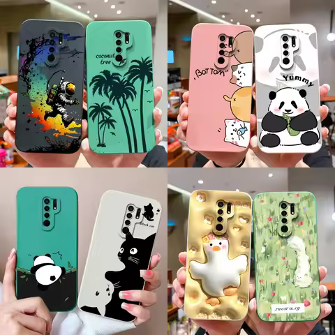 For Redmi 9 9A 9C 9T Case Cute Design Soft Liquid Silicone Phone Cases For Xiami Redmi9 Full Protect