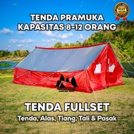 Tenda Pramuka Kap 8-12 Orang FULLSET Tinggal Pakai | Tenda Alas Tiang Tali & Pasak