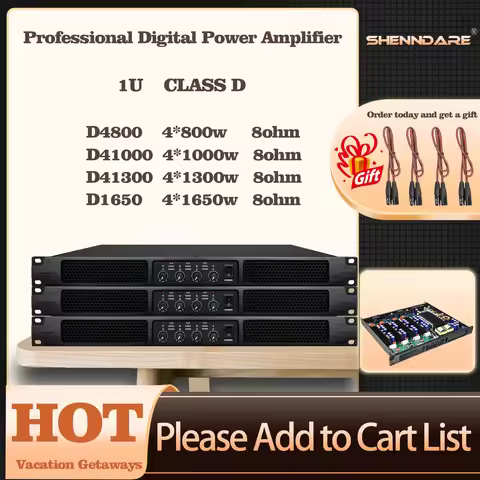 Digital Audio Power Amplifier Professional 4 Channel 4x1650w Subwoofer Preamplifier DJ Line Array Sp