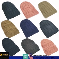 Promotion 2025 🇲🇾Men Women Unisex Long Beanie Hat Winter Knitted Hat Fashion Snow Cap