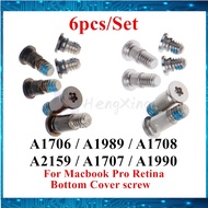 【In-demand】 6pcs/set New For Macbook Pro A1707 A1990 A1708 A2159 A1706 A1989 Bottom Case Cover Screw