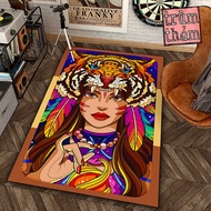 Red Leather Aboriginal Decorative Carpet Abstract Art Painting 8Plus Decor Study Work Corner Bedroom