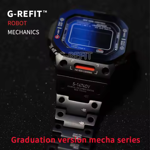 G-Refit Mech Style Robot GWB5600 G5600E GWM5610 GLX5600 DW5600 Titanium Stainless Steel WatchCase Me