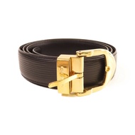 LOUIS VUITTON Epi Belt金扣皮帶黑色