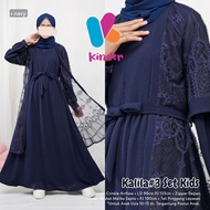 KALILA Maxi Dress Gamis Abaya Crinkle Airflow mix Brukat Malika Sapto Inner Outer Anak Perempuan Rem