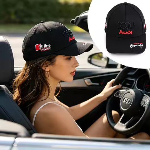 Car Outdoor Summer Sports Hat Baseball Cap For Audi A3 A4 A1 A6 B8 C6 Q6 8P Q3 Sportback Sline A5 A7