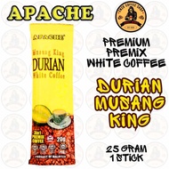 APACHE MUSANG KING DURIAN WHITE COFFEE INSTANT DRINK / SINGLE SACHET LOOSE PACK X 20 GRAM / APACHE W