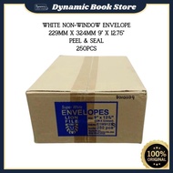 White Envelope | 229mm x 324mm 9” x 12.75” | Peel & Seal | 250pcs