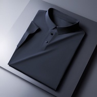sg Local Stock Ice Silk Polo Shirt Mens Summer Breathable Comfortable Pearl Ground Mesh Polo T Shirt