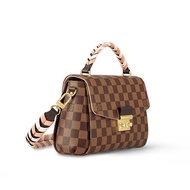 CC Women's Bag CROISETTE Checkerboard Woven Edge Handheld One Shoulder Postman Bag N40451