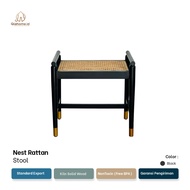QIAHOME Nest Rattan Mini Bench Aesthetic Rattan Chair