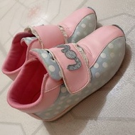 swan天鵝牌女童機能鞋 點點造型休閒平底運動鞋 粉藍色 機能鞋 二手