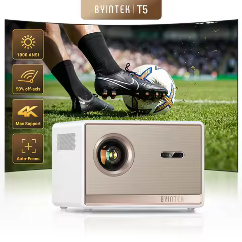 BYINTEK T5 Max Full HD 1080P Projector 4K Google TV 11.0 1000ANSI WiFi 6 Auto Focus ProfessionalBass