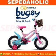 Sepeda Anak Perempuan &amp; Laki Wimcycle Bugsy Ukuran 12 Inch Keranjang