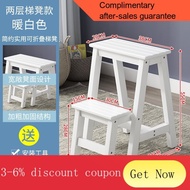 Solid Wood Ladder Household Folding Multifunctional Three-Step Ladder Indoor Simple Stairs Step Stool Tread Step Ladder