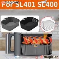 MAGICIAN Air Fryer Tray, Reusable Silicone Baking Tray, High Quality Non-Stick Perforated Washable S