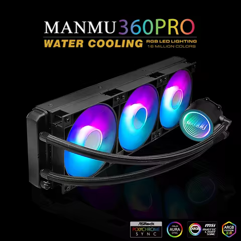 MANMU Cpu Liquid Cooler 360mm Water Cooling For pc Liquid Cpu Cooler Water Cooler Processor Lga2011 